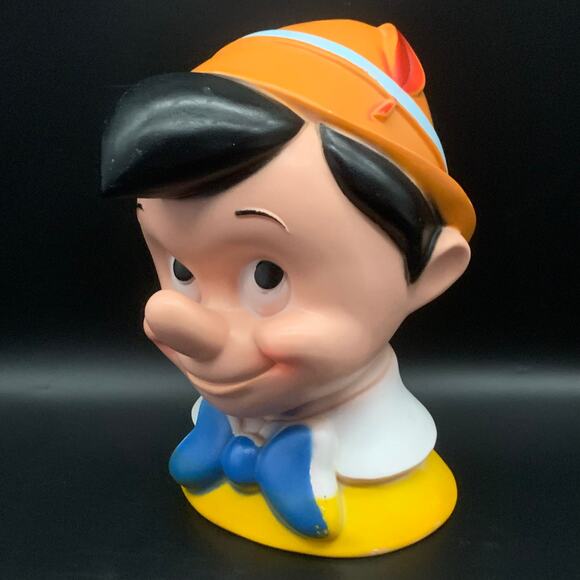 Disney Other - Vintage 1971 Walt Disney Pinocchio Head Bust Piggy Bank Play Pal Plastics Inc.